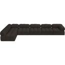  Manufacturer Color_Brown -- Ames 170" Brown Boucle Fabric Upholstered 6 pc Modular Sectional IMAGE 5