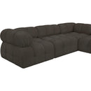  Manufacturer Color_Brown -- Ames 136" Brown Boucle Fabric Upholstered 6 pc Modular Sectional IMAGE 11