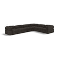  Manufacturer Color_Brown -- Ames 136" Brown Boucle Fabric Upholstered 6 pc Modular Sectional IMAGE 1