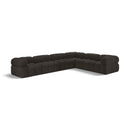  Manufacturer Color_Brown -- Ames 136" Brown Boucle Fabric Upholstered 6 pc Modular Sectional IMAGE 1