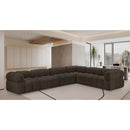  Manufacturer Color_Brown -- Ames 136" Brown Boucle Fabric Upholstered 6 pc Modular Sectional IMAGE 2