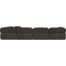  Manufacturer Color_Brown -- Ames 136" Brown Boucle Fabric Upholstered 6 pc Modular Sectional IMAGE 3