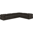  Manufacturer Color_Brown -- Ames 136" Brown Boucle Fabric Upholstered 6 pc Modular Sectional IMAGE 4