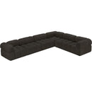  Manufacturer Color_Brown -- Ames 136" Brown Boucle Fabric Upholstered 6 pc Modular Sectional IMAGE 5