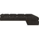  Manufacturer Color_Brown -- Ames 136" Brown Boucle Fabric Upholstered 6 pc Modular Sectional IMAGE 6