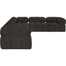 Manufacturer Color_Brown -- Ames 136" Brown Boucle Fabric Upholstered 6 pc Modular Sectional IMAGE 7