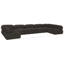 Meridian Ames Brown Boucle Fabric Modular Sectional IMAGE 15