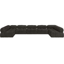  Manufacturer Color_Brown -- Ames 170" Brown Boucle Fabric Upholstered 7 pc Modular Sectional IMAGE 4