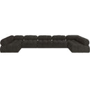 Meridian Ames Brown Boucle Fabric Modular Sectional IMAGE 4