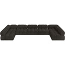 Meridian Ames Brown Boucle Fabric Modular Sectional IMAGE 5
