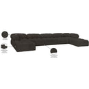  Manufacturer Color_Brown -- Ames 170" Brown Boucle Fabric Upholstered 7 pc Modular Sectional IMAGE 13