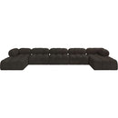  Manufacturer Color_Brown -- Ames 170" Brown Boucle Fabric Upholstered 7 pc Modular Sectional IMAGE 4