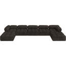 Manufacturer Color_Brown -- Ames 170" Brown Boucle Fabric Upholstered 7 pc Modular Sectional IMAGE 5
