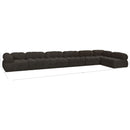  Manufacturer Color_Brown -- Ames 204" Brown Boucle Fabric Upholstered 7 pc Modular Sectional IMAGE 15