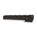 Meridian Ames Brown Boucle Fabric Modular Sectional IMAGE 1