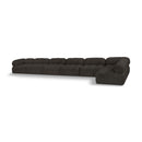  Manufacturer Color_Brown -- Ames 204" Brown Boucle Fabric Upholstered 7 pc Modular Sectional IMAGE 1