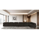  Manufacturer Color_Brown -- Ames 204" Brown Boucle Fabric Upholstered 7 pc Modular Sectional IMAGE 2