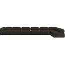  Manufacturer Color_Brown -- Ames 204" Brown Boucle Fabric Upholstered 7 pc Modular Sectional IMAGE 4