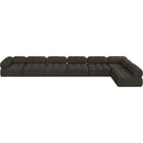  Manufacturer Color_Brown -- Ames 204" Brown Boucle Fabric Upholstered 7 pc Modular Sectional IMAGE 5