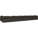 Meridian Ames Brown Boucle Fabric Modular Sectional IMAGE 6