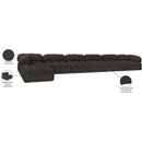  Manufacturer Color_Brown -- Ames 204" Brown Boucle Fabric Upholstered 7 pc Modular Sectional IMAGE 14
