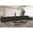  Manufacturer Color_Brown -- Ames 204" Brown Boucle Fabric Upholstered 7 pc Modular Sectional IMAGE 2