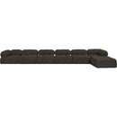  Manufacturer Color_Brown -- Ames 204" Brown Boucle Fabric Upholstered 7 pc Modular Sectional IMAGE 3