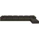  Manufacturer Color_Brown -- Ames 204" Brown Boucle Fabric Upholstered 7 pc Modular Sectional IMAGE 4