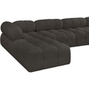  Manufacturer Color_Brown -- Ames 204" Brown Boucle Fabric Upholstered 7 pc Modular Sectional IMAGE 7