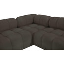 Meridian Ames Brown Boucle Fabric Modular Sectional IMAGE 11