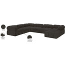  Manufacturer Color_Brown -- Ames 136" Brown Boucle Fabric Upholstered 7 pc Modular Sectional IMAGE 18