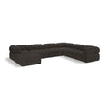  Manufacturer Color_Brown -- Ames 136" Brown Boucle Fabric Upholstered 7 pc Modular Sectional IMAGE 1