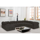  Manufacturer Color_Brown -- Ames 136" Brown Boucle Fabric Upholstered 7 pc Modular Sectional IMAGE 2