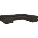  Manufacturer Color_Brown -- Ames 136" Brown Boucle Fabric Upholstered 7 pc Modular Sectional IMAGE 3