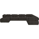  Manufacturer Color_Brown -- Ames 136" Brown Boucle Fabric Upholstered 7 pc Modular Sectional IMAGE 5