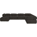 Meridian Ames Brown Boucle Fabric Modular Sectional IMAGE 5