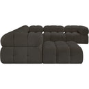  Manufacturer Color_Brown -- Ames 136" Brown Boucle Fabric Upholstered 7 pc Modular Sectional IMAGE 6