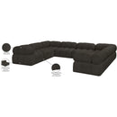  Manufacturer Color_Brown -- Ames 136" Brown Boucle Fabric Upholstered 8 pc Modular Sectional IMAGE 17