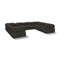  Manufacturer Color_Brown -- Ames 136" Brown Boucle Fabric Upholstered 8 pc Modular Sectional IMAGE 1