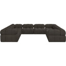  Manufacturer Color_Brown -- Ames 136" Brown Boucle Fabric Upholstered 8 pc Modular Sectional IMAGE 4