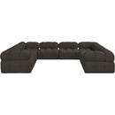 Meridian Ames Brown Boucle Fabric Modular Sectional IMAGE 4