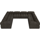 Meridian Ames Brown Boucle Fabric Modular Sectional IMAGE 5