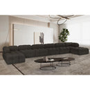  Manufacturer Color_Brown -- Ames 204" Brown Boucle Fabric Upholstered 8 pc Modular Sectional IMAGE 2