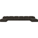  Manufacturer Color_Brown -- Ames 204" Brown Boucle Fabric Upholstered 8 pc Modular Sectional IMAGE 3
