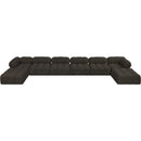  Manufacturer Color_Brown -- Ames 204" Brown Boucle Fabric Upholstered 8 pc Modular Sectional IMAGE 4