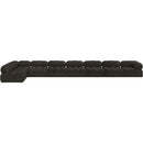 Meridian Ames Brown Boucle Fabric Modular Sectional IMAGE 5