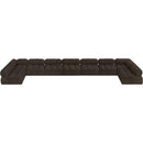  Manufacturer Color_Brown -- Ames 204" Brown Boucle Fabric Upholstered 9 pc Modular Sectional IMAGE 4