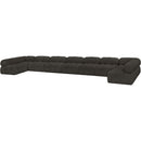  Manufacturer Color_Brown -- Ames 204" Brown Boucle Fabric Upholstered 9 pc Modular Sectional IMAGE 5