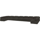 Meridian Ames Brown Boucle Fabric Modular Sectional IMAGE 5