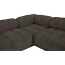  Manufacturer Color_Brown -- Ames 204" Brown Boucle Fabric Upholstered 9 pc Modular Sectional IMAGE 7